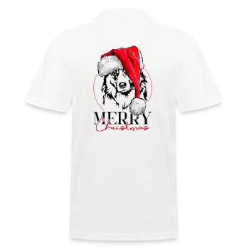 Santa Australian Shepherd Merry Christmas Wilsigns - Männer Poloshirt - Weiß - Hinten - Kai (181cm)
