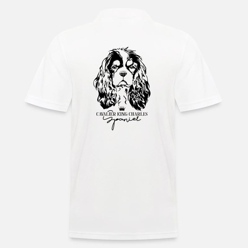 CAVALIER KING CHARLES SPANIEL chiens chien Wilsigns - Polo Homme - blanc