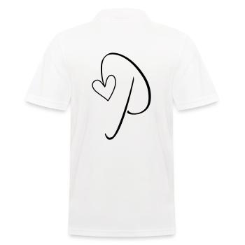 Letter P Letter-P Calligraphy - Men's Polo Shirt - white - Back - Kai (181cm)