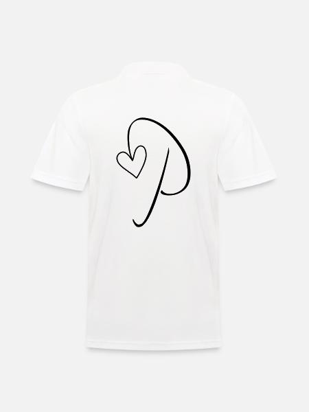 Letter P Letter-P Calligraphy - Men's Polo Shirt - white