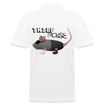 Dieb Maus im Gauner-Look - Männer Poloshirt - Weiß - Hinten - Kai (181cm)