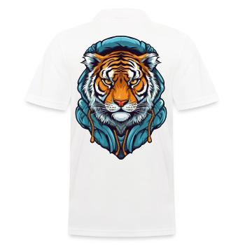 Stilisierter Tiger mit Hoodie-Design - Männer Poloshirt - Weiß - Hinten - Kai (181cm)