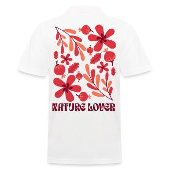 Nature Lover - Männer Poloshirt - Weiß - Hinten - Kai (181cm)