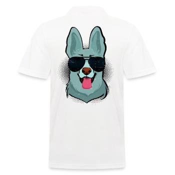 Lunettes de soleil berger allemand vintage style rétro chien - Polo Homme - blanc - Dos - Kai (181cm)