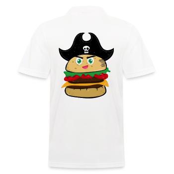 Hamburger - Männer Poloshirt - Weiß - Hinten - Kai (181cm)