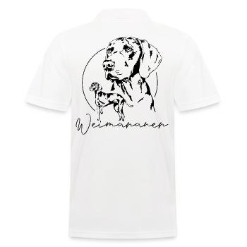 WEIMARANER Design Wilsigns Hunde Jäger Jagdhunde - Männer Poloshirt - Weiß - Hinten - Kai (181cm)