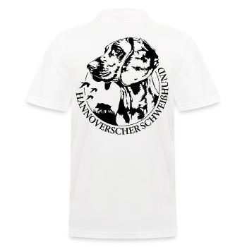 HANNOVERSCHER SCHWEIßHUND Jagdhunde Portrait Jagd - Männer Poloshirt - Weiß - Hinten - Kai (181cm)