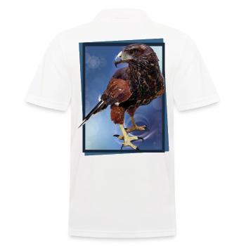 L’aigle rouge et noir - Polo Homme - blanc - Dos - Kai (181cm)