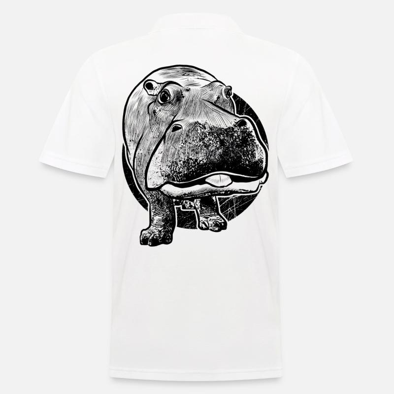 Nilpferd Flusspferd Hippo - Männer Poloshirt - Weiß
