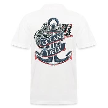 Ocean Deep Anker - Männer Poloshirt - Weiß - Hinten - Kai (181cm)