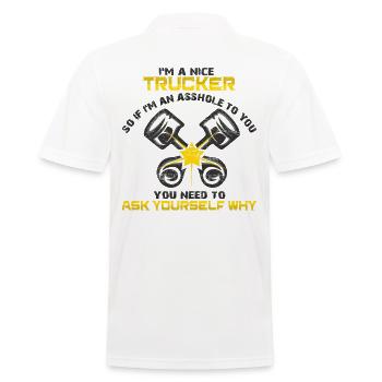 Truck driver truck lorry - Men's Polo Shirt - white - Back - Kai (181cm)