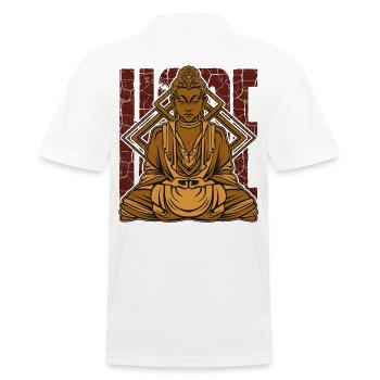 Buddha Meditation Buddhism Yoga Gift - Men's Polo Shirt - white - Back - Kai (181cm)