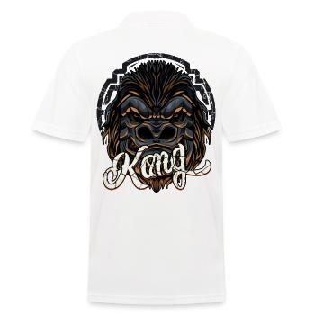 Gorilla - Männer Poloshirt - Weiß - Hinten - Kai (181cm)