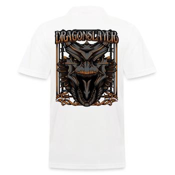Drache - Männer Poloshirt - Weiß - Hinten - Kai (181cm)