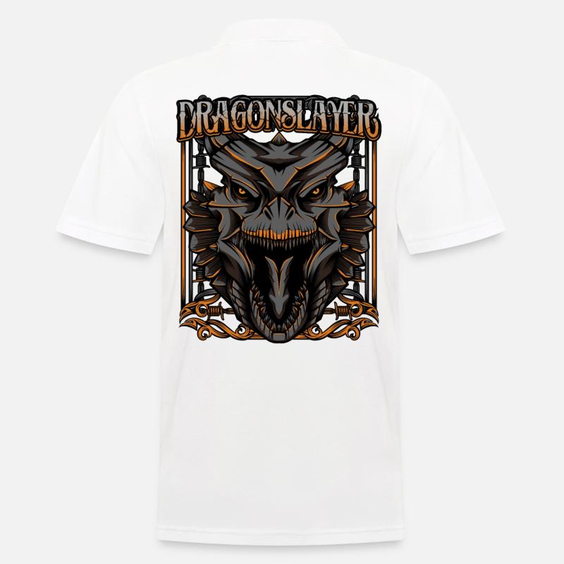 Drache - Männer Poloshirt - Weiß
