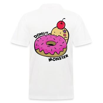 Donut Monster - Männer Poloshirt - Weiß - Hinten - Kai (181cm)