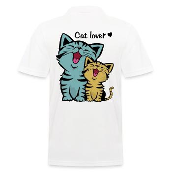 cat lovers - Men's Polo Shirt - white - Back - Kai (181cm)