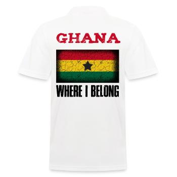 Ghana Where I Belong | Accra Kumasi gift idea - Men's Polo Shirt - white - Back - Kai (181cm)