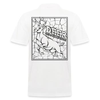 Cerf à la mode en disant | Cadeau animal sauvage - Polo Homme - blanc - Dos - Kai (181cm)