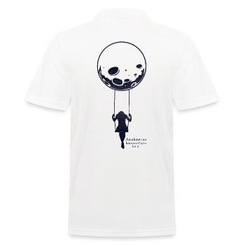 Mond Schaukeln - Männer Poloshirt - Weiß - Hinten - Kai (181cm)