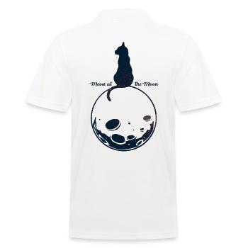 Schwarze Katze - Männer Poloshirt - Weiß - Hinten - Kai (181cm)