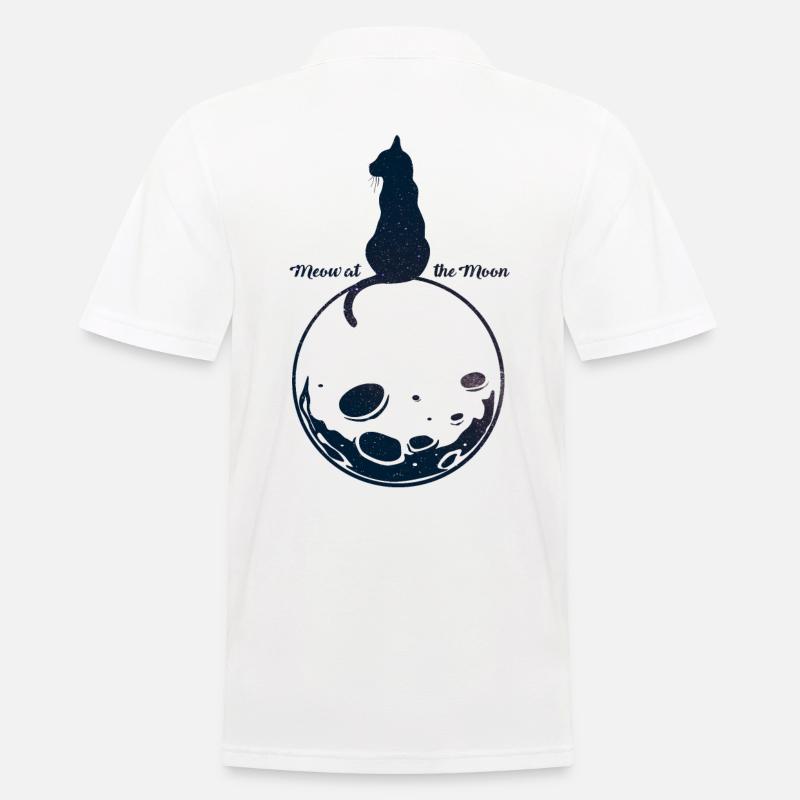 Schwarze Katze - Männer Poloshirt - Weiß