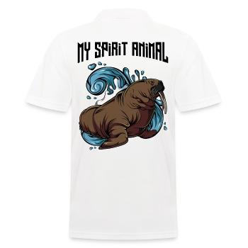 Walross My Spirit Animal | Tierwelt Tiere Geschenk - Männer Poloshirt - Weiß - Hinten - Kai (181cm)