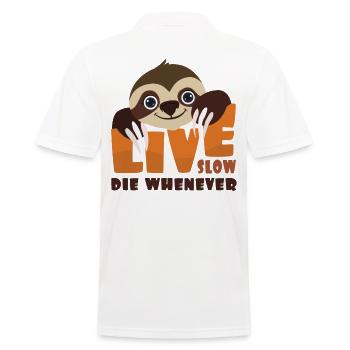 Faultiere - Männer Poloshirt - Weiß - Hinten - Kai (181cm)