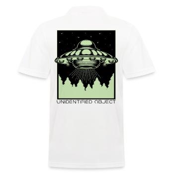 Ufo Alien Raumschiff Weltall Beamen Scifi Geschenk - Männer Poloshirt - Weiß - Hinten - Kai (181cm)