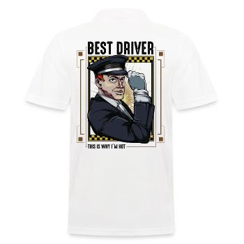 Chauffeur de taxi Chauffeur Taxi Taxe Idée cadeau - Polo Homme - blanc - Dos - Kai (181cm)