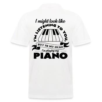 Piano - Männer Poloshirt - Weiß - Hinten - Kai (181cm)