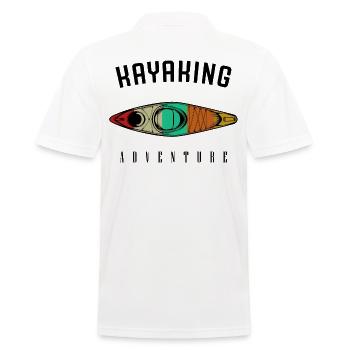 Cadeau rétro vintage en kayak de canoë - Polo Homme - blanc - Dos - Kai (181cm)