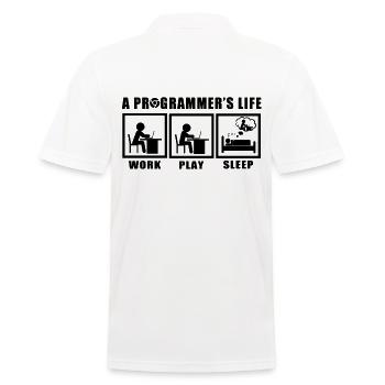 Programmierer - Männer Poloshirt - Weiß - Hinten - Kai (181cm)
