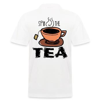 Spill The Tea Lustige Sprüche Teetasse Geschenk - Männer Poloshirt - Weiß - Hinten - Kai (181cm)