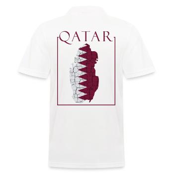 Cool state Qatar country outline contour Doha gift - Men's Polo Shirt - white - Back - Kai (181cm)