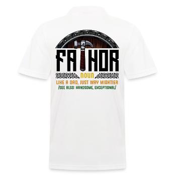 Fathor Wortspiel Vater Lustige Sprüche Geschenk - Männer Poloshirt - Weiß - Hinten - Kai (181cm)
