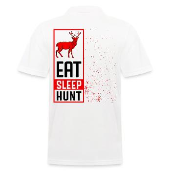 Eat Sleep Hunt Cool Jäger Statement Jagd Geschenk - Männer Poloshirt - Weiß - Hinten - Kai (181cm)