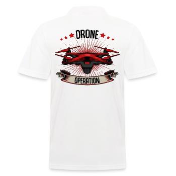 Drohnen - Männer Poloshirt - Weiß - Hinten - Kai (181cm)