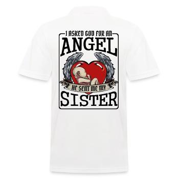 Schwester - Männer Poloshirt - Weiß - Hinten - Kai (181cm)