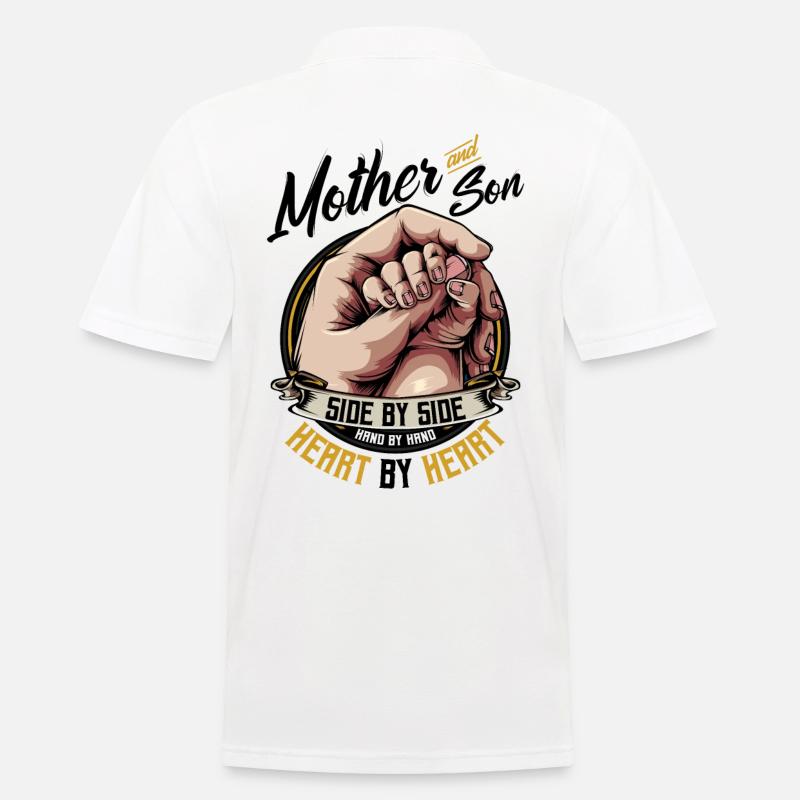 Mutter und Sohn - Männer Poloshirt - Weiß