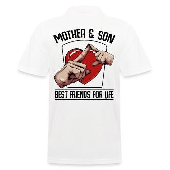 Mutter und Sohn - Männer Poloshirt - Weiß - Hinten - Kai (181cm)