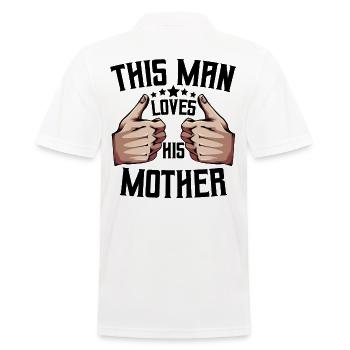 Mutter und Sohn - Männer Poloshirt - Weiß - Hinten - Kai (181cm)
