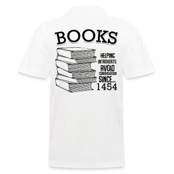 Livre Funny Sayings Lire Plus Gift - Polo Homme - blanc - Dos - Kai (181cm)