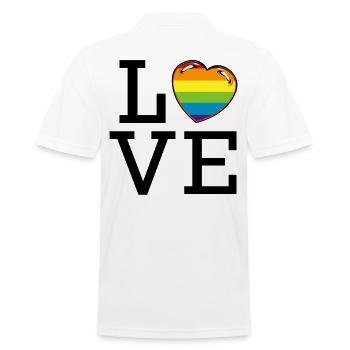 LGBT - Men's Polo Shirt - white - Back - Kai (181cm)