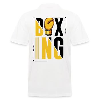 Boxing lettering boxing gloves boxer gift - Men's Polo Shirt - white - Back - Kai (181cm)