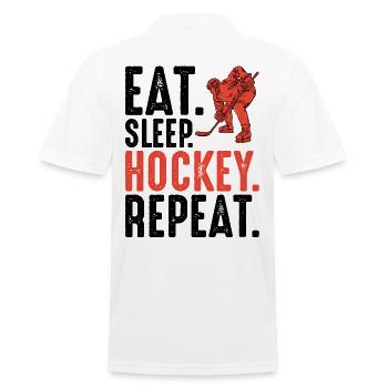 Mangez Sleep Hockey Répétez en disant cadeau de hockey sur glace - Polo Homme - blanc - Dos - Kai (181cm)