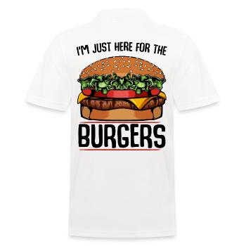 I‘m Just Here For The Burgers Hamburger Geschenk - Männer Poloshirt - Weiß - Hinten - Kai (181cm)