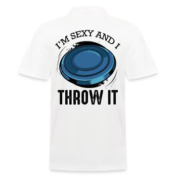 Discgolf Spruch Lustig Wortspiel Frisbee Geschenk - Männer Poloshirt - Weiß - Hinten - Kai (181cm)
