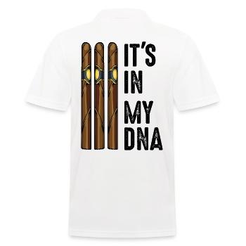 It‘s In My DNA Zigarren Rauchen Spruch Geschenk - Männer Poloshirt - Weiß - Hinten - Kai (181cm)