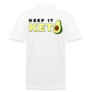 Keep It Keto Avocado Spruch Ketogene Diät Geschenk - Männer Poloshirt - Weiß - Hinten - Kai (181cm)
